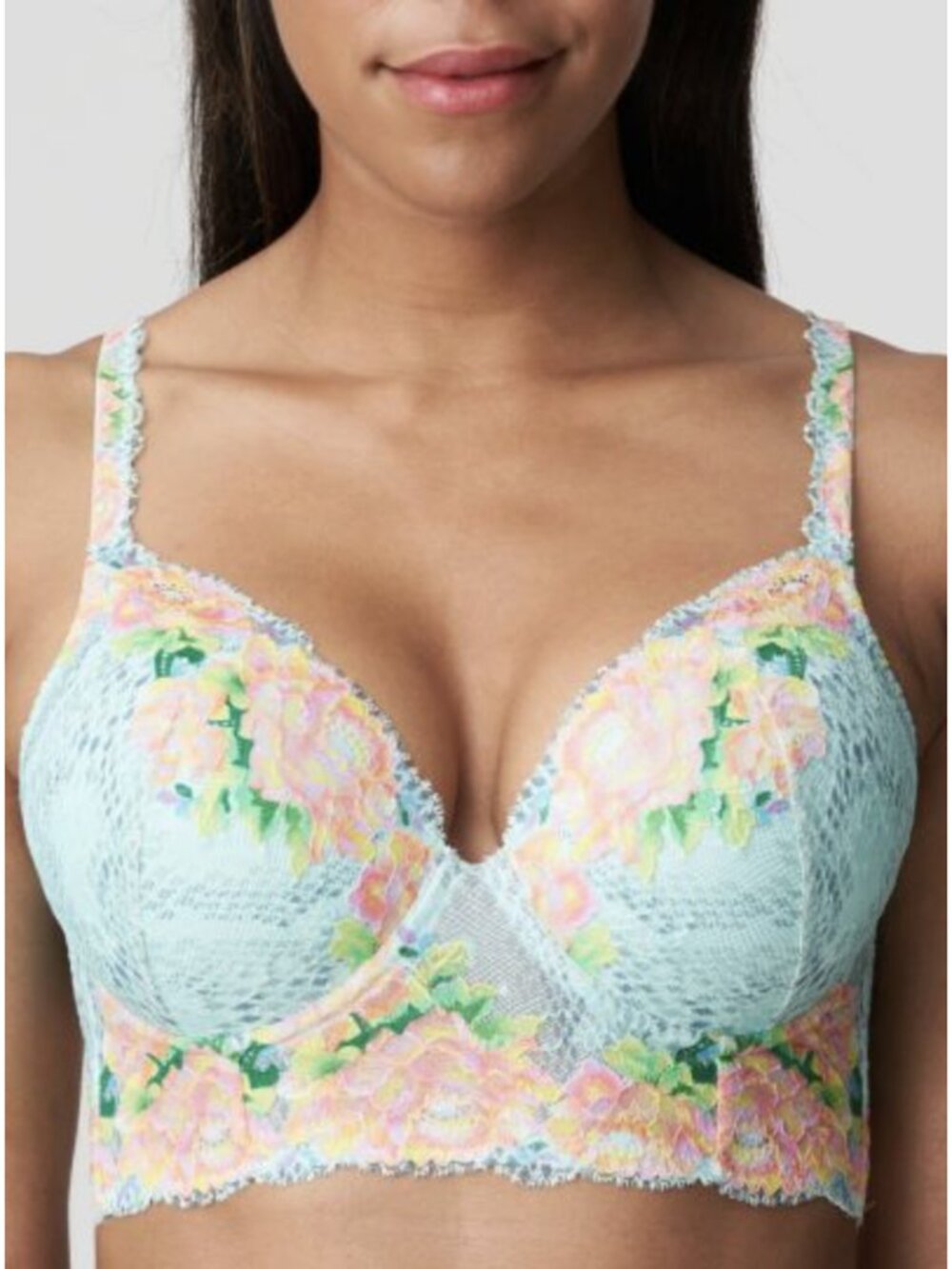 PRIMADONNA Twist Efforia Deep Plunge Moulded Bra in Hawaiian Dream Lace 30F